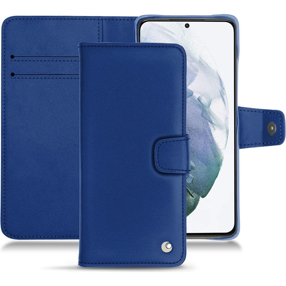 Noreve Lederschutzhülle Wallet (Samsung Galaxy S21+), Smartphone Hülle, Blau