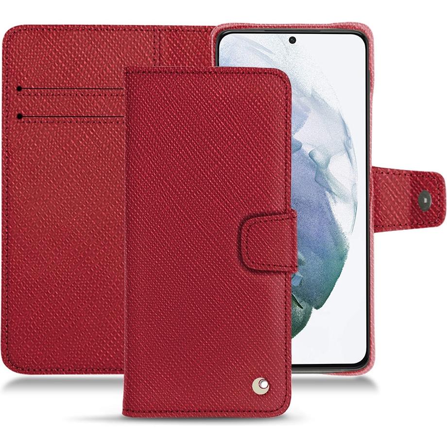 Thumbnail - Noreve Lederschutzhülle Wallet (Samsung Galaxy S21+), Smartphone Hülle, Rot