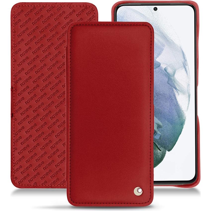 Noreve Lederschutzhülle horizontal (Samsung Galaxy S21+), Smartphone Hülle, Rot