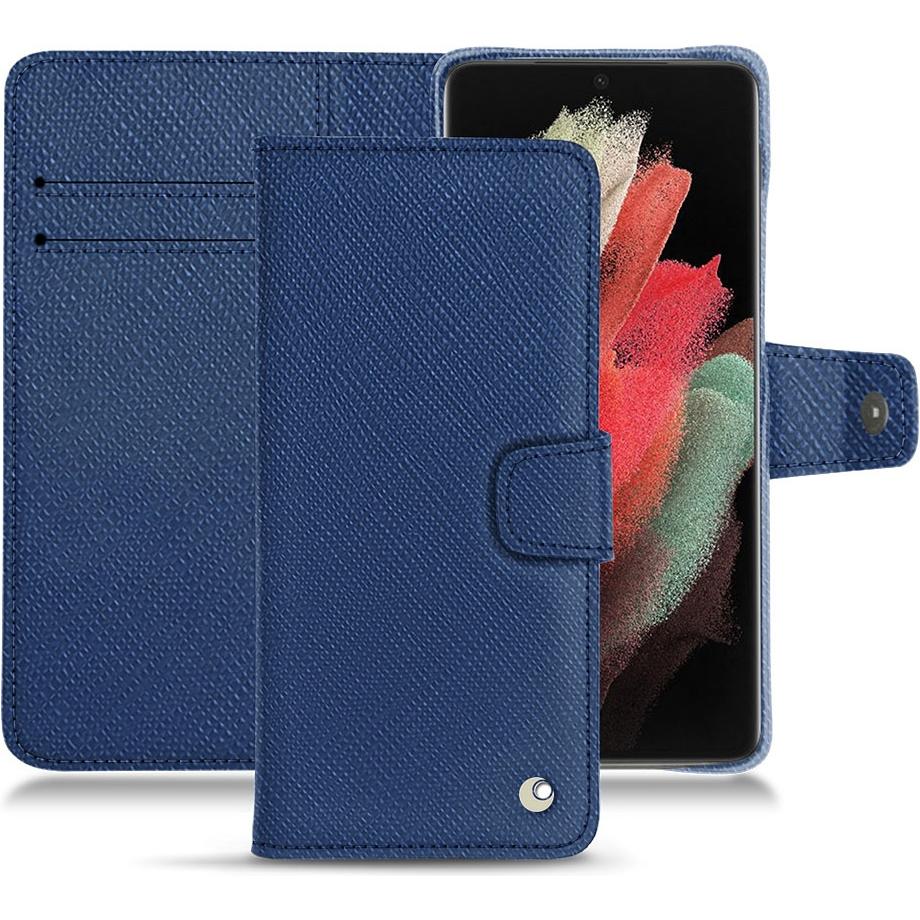Thumbnail - Noreve Lederschutzhülle Wallet (Samsung Galaxy S21 Ultra), Smartphone Hülle, Blau