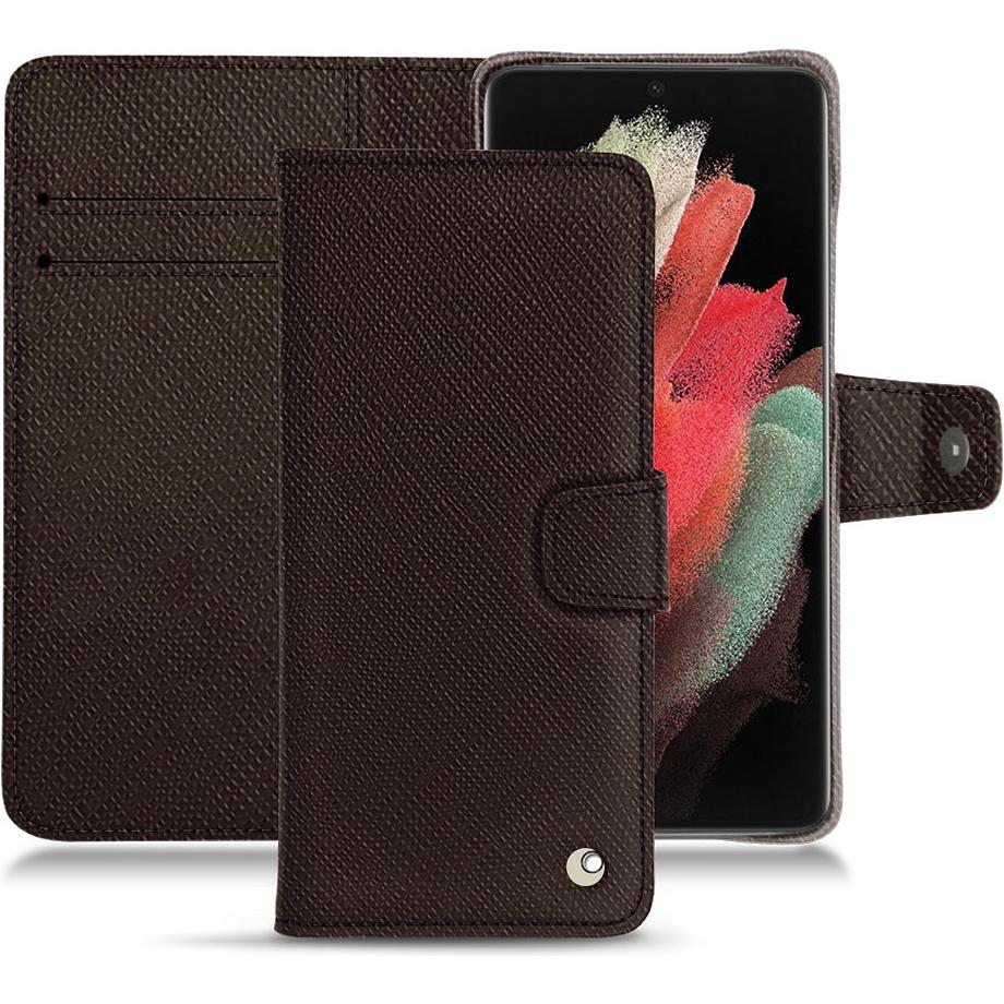 Thumbnail - Noreve Lederschutzhülle Wallet (Samsung Galaxy S21 Ultra), Smartphone Hülle, Braun