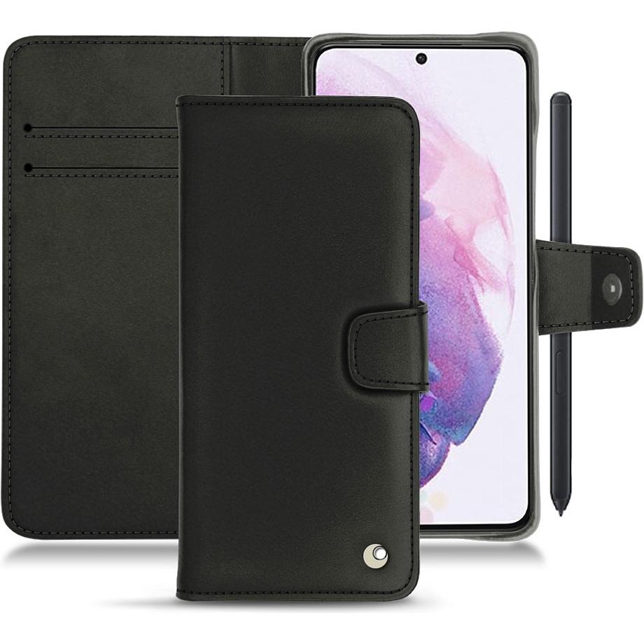 Noreve Lederschutzhülle Wallet (Samsung Galaxy S21+), Smartphone Hülle, Schwarz