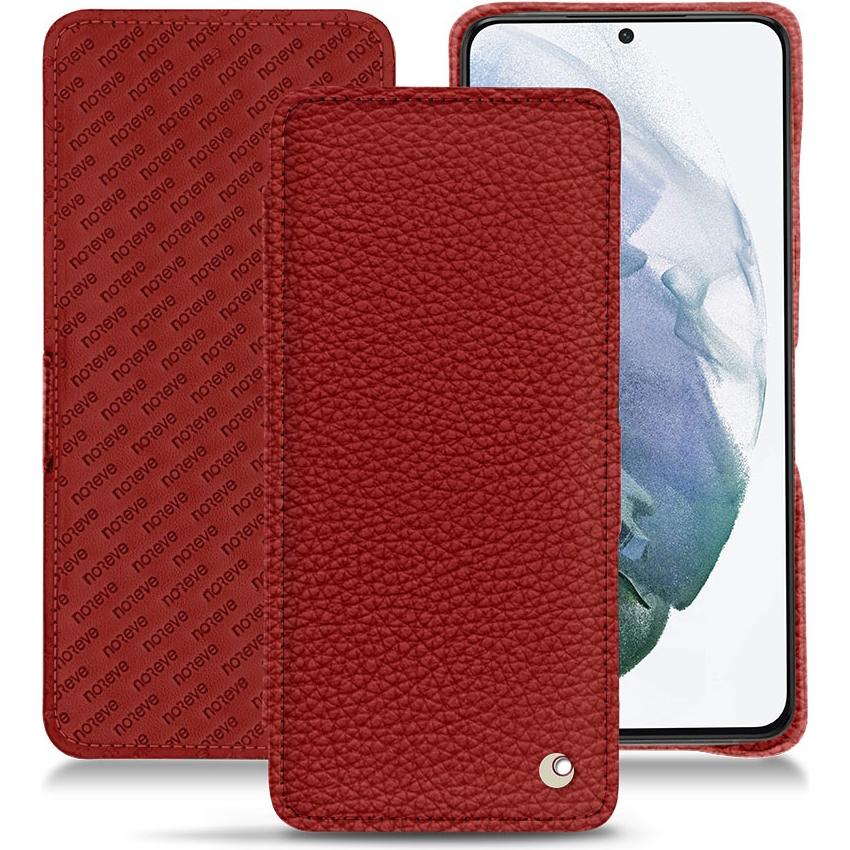 Noreve Lederschutzhülle horizontal (Samsung Galaxy S21+), Smartphone Hülle, Rot