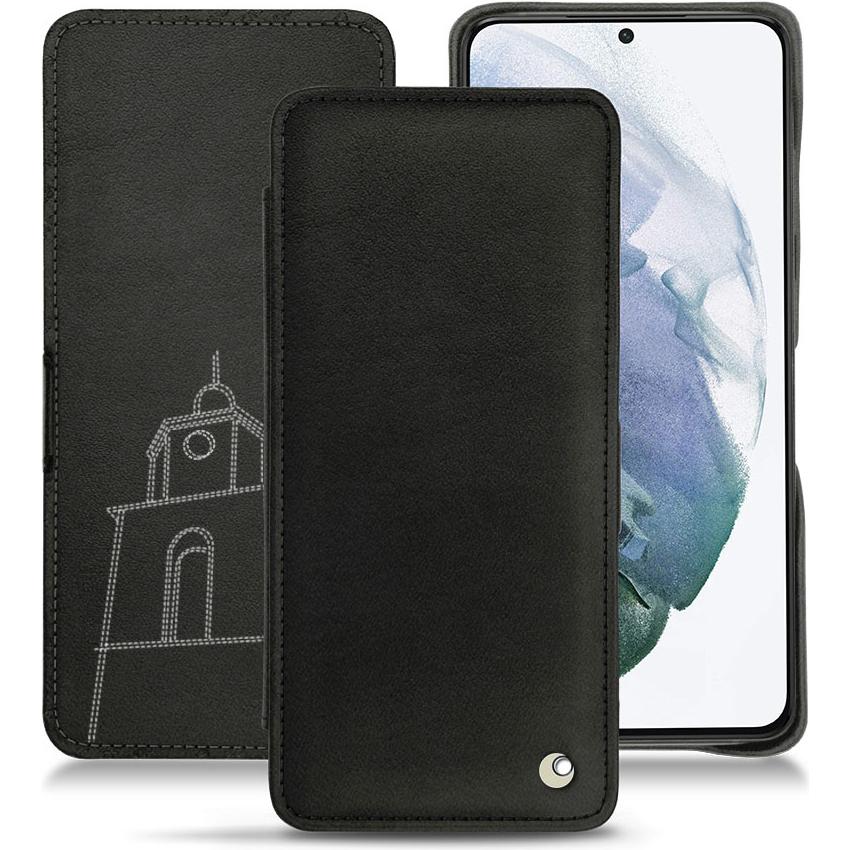 Noreve Lederschutzhülle horizontal (Samsung Galaxy S21+), Smartphone Hülle, Schwarz