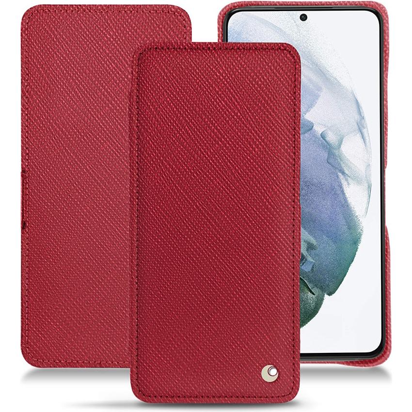 Noreve Lederschutzhülle horizontal (Samsung Galaxy S21+), Smartphone Hülle, Rot