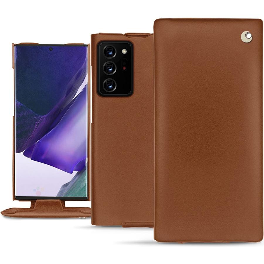 Noreve Lederschutzhülle vertikal (Samsung Galaxy Note 20 Ultra), Smartphone Hülle, Braun