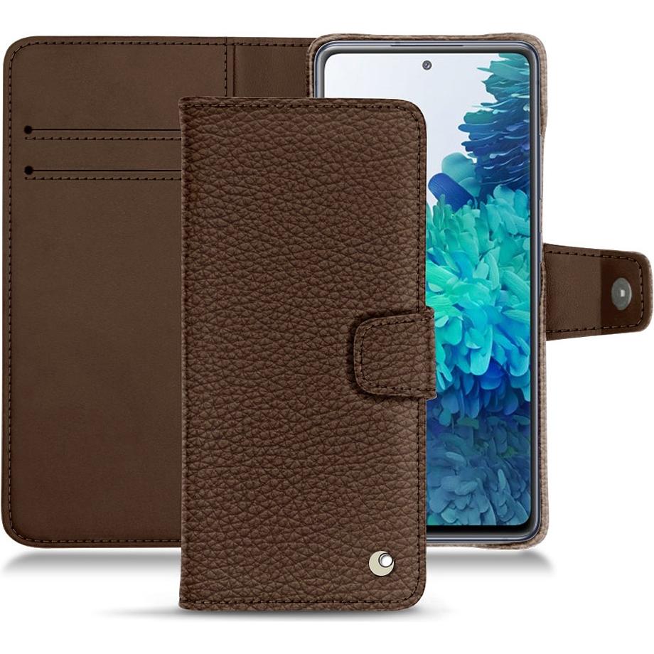 Noreve Lederschutzhülle Wallet (Samsung Galaxy S20 FE), Smartphone Hülle, Braun