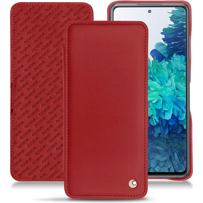 Noreve Lederschutzhülle horizontal (Samsung Galaxy S20 FE), Smartphone Hülle, Rot