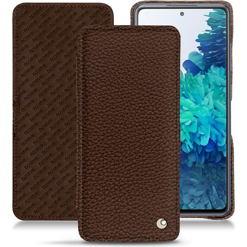 Noreve Lederschutzhülle horizontal (Samsung Galaxy S20 FE), Smartphone Hülle, Braun