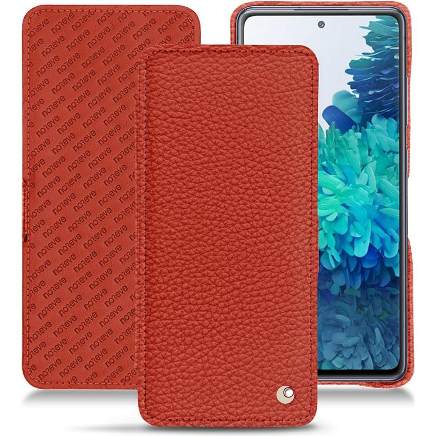 Noreve Lederschutzhülle horizontal (Samsung Galaxy S20 FE), Smartphone Hülle, Orange