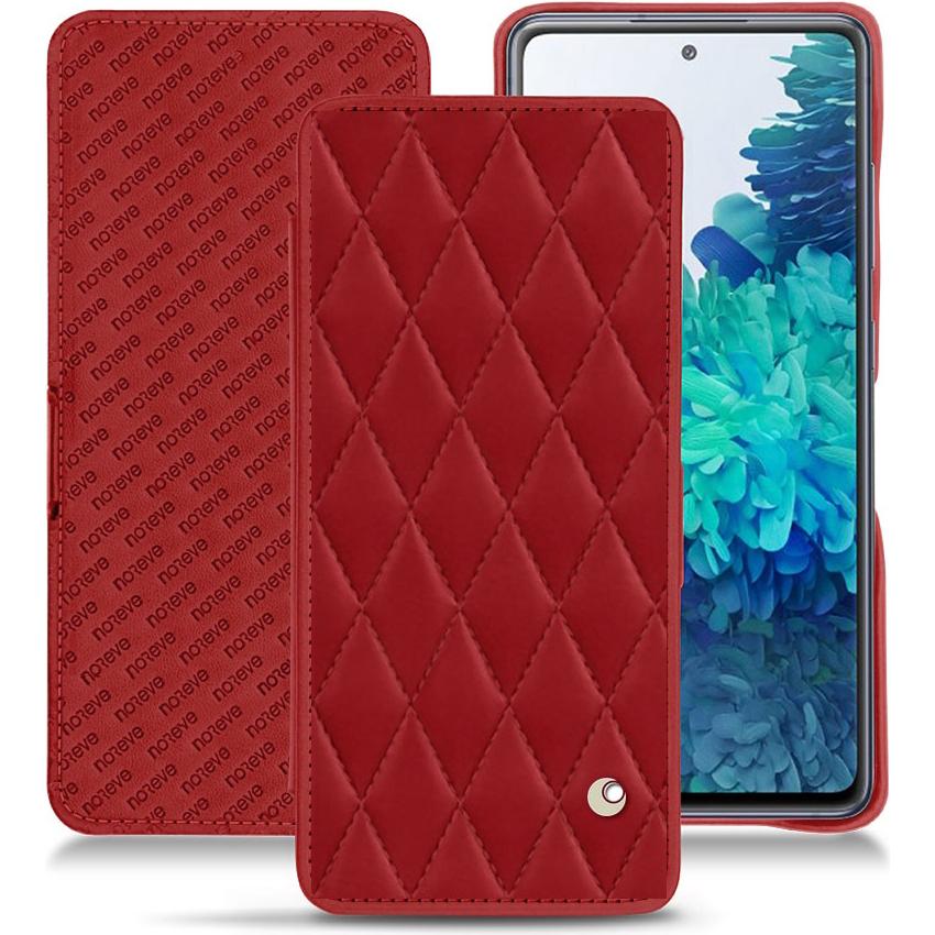Noreve Lederschutzhülle horizontal (Samsung Galaxy S20 FE), Smartphone Hülle, Rot