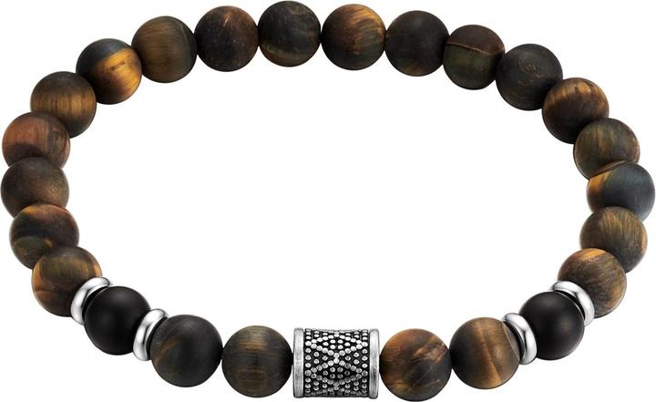 Produktbild True Rebels Herren Armband - 39018 (21 cm, Achat, Edelstahl)