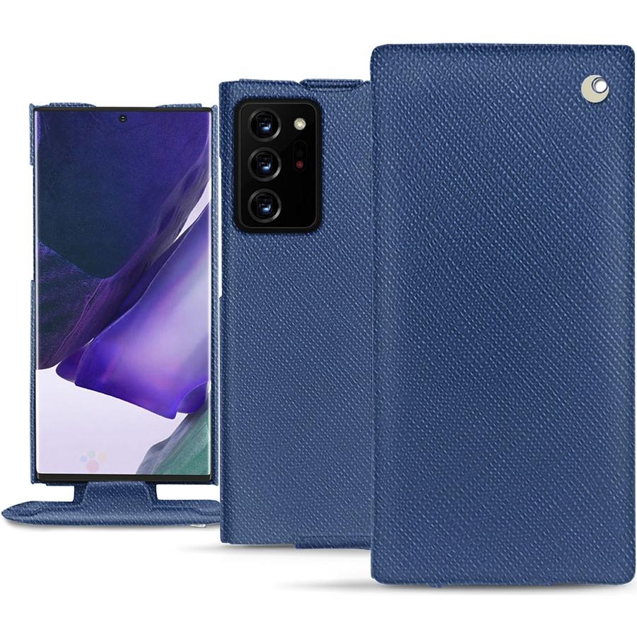 Noreve Lederschutzhülle vertikal (Samsung Galaxy Note 20 Ultra), Smartphone Hülle, Blau