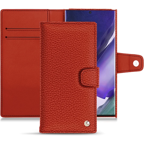 Noreve Lederschutzhülle Wallet (Samsung Galaxy Note 20 Ultra), Smartphone Hülle, Orange