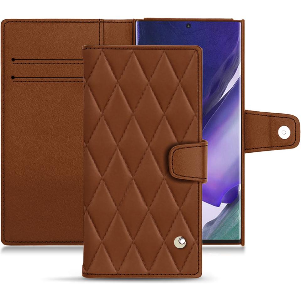Noreve Lederschutzhülle Wallet (Samsung Galaxy Note 20 Ultra), Smartphone Hülle, Braun