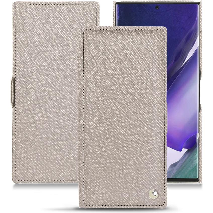 Noreve Lederschutzhülle horizontal (Samsung Galaxy Note 20 Ultra), Smartphone Hülle, Beige