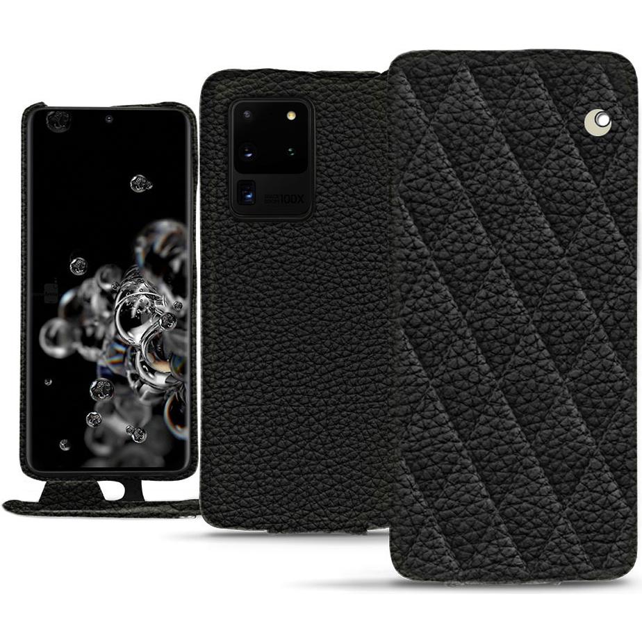 Noreve Lederschutzhülle vertikal (Samsung Galaxy S20 Ultra 5G), Smartphone Hülle, Schwarz