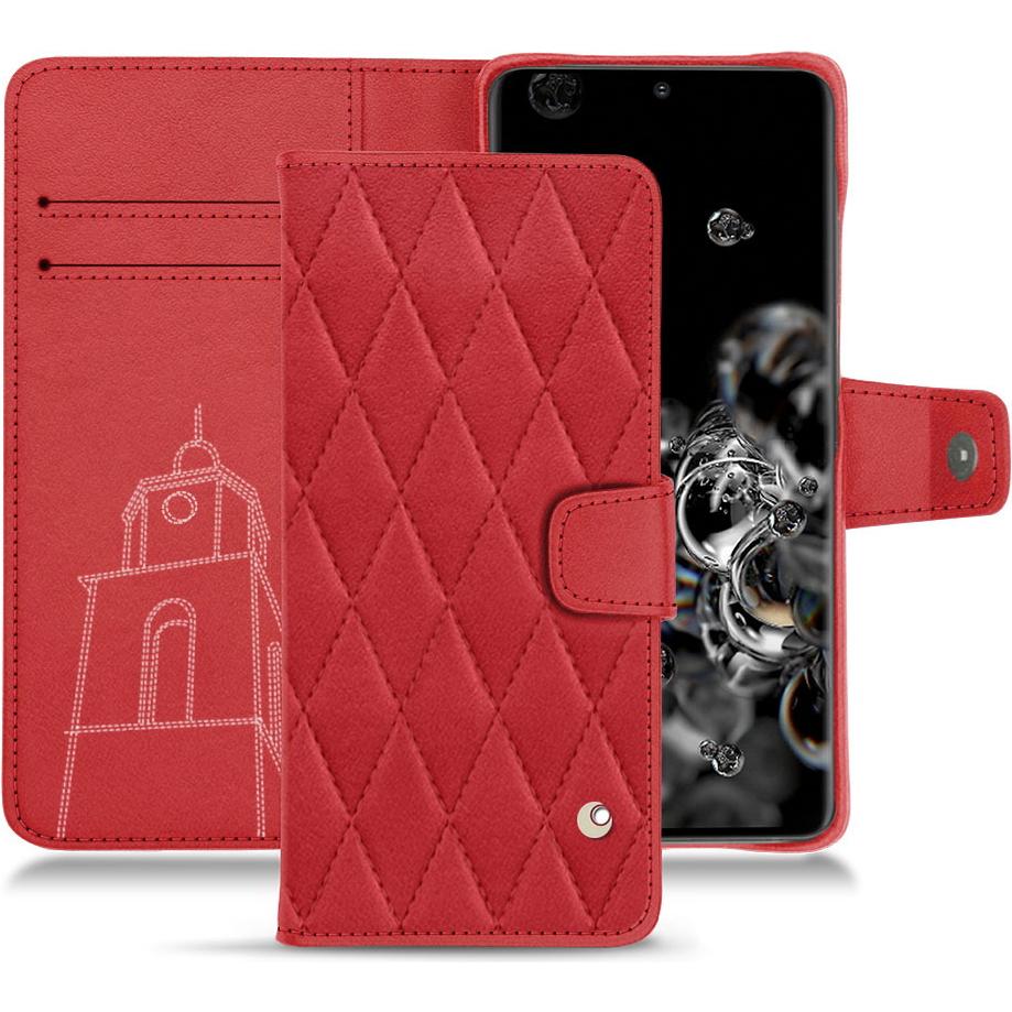 Noreve Lederschutzhülle Wallet (Samsung Galaxy S20 Ultra 5G), Smartphone Hülle, Rot