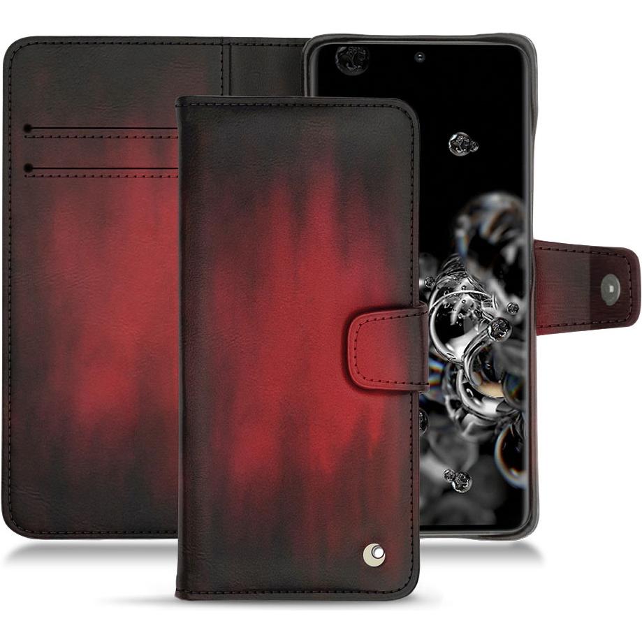 Noreve Lederschutzhülle Wallet (Samsung Galaxy S20 Ultra 5G), Smartphone Hülle, Rot
