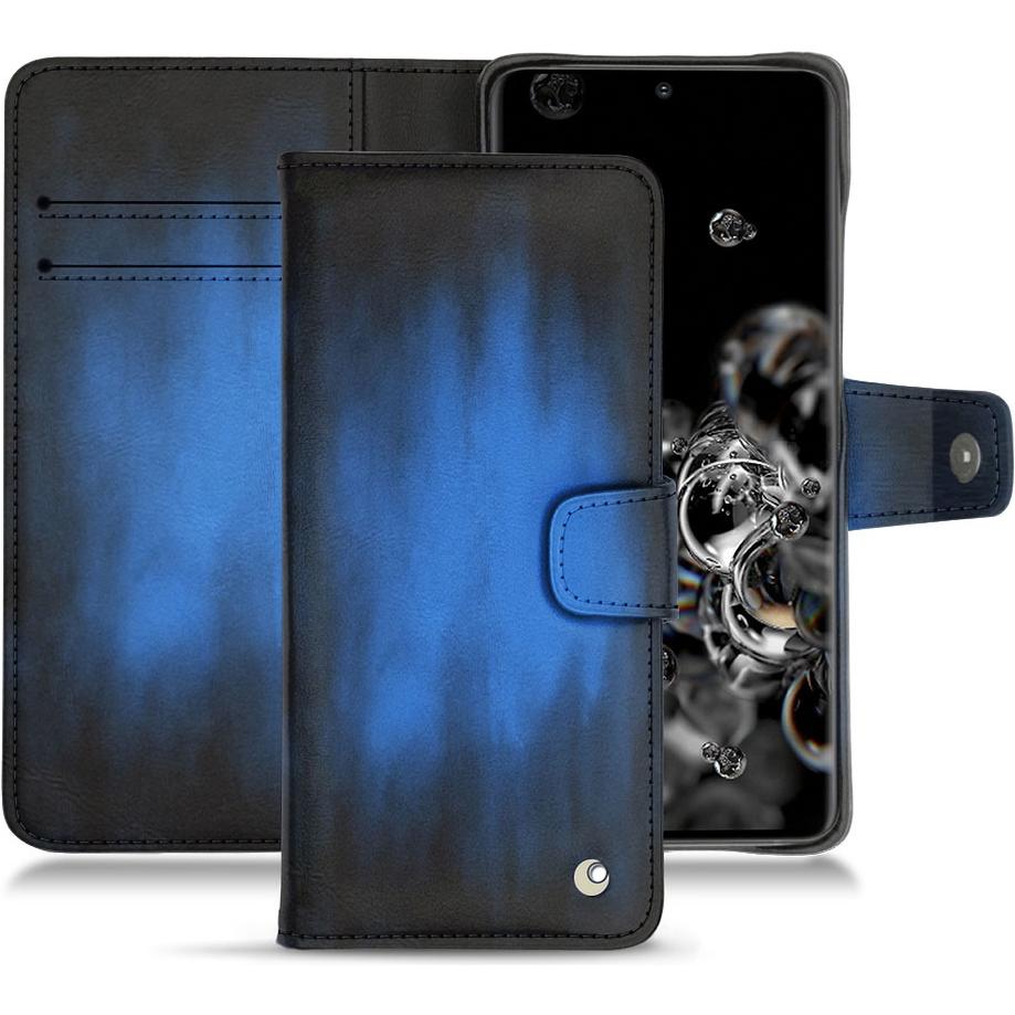 Noreve Lederschutzhülle Wallet (Samsung Galaxy S20 Ultra 5G), Smartphone Hülle, Blau