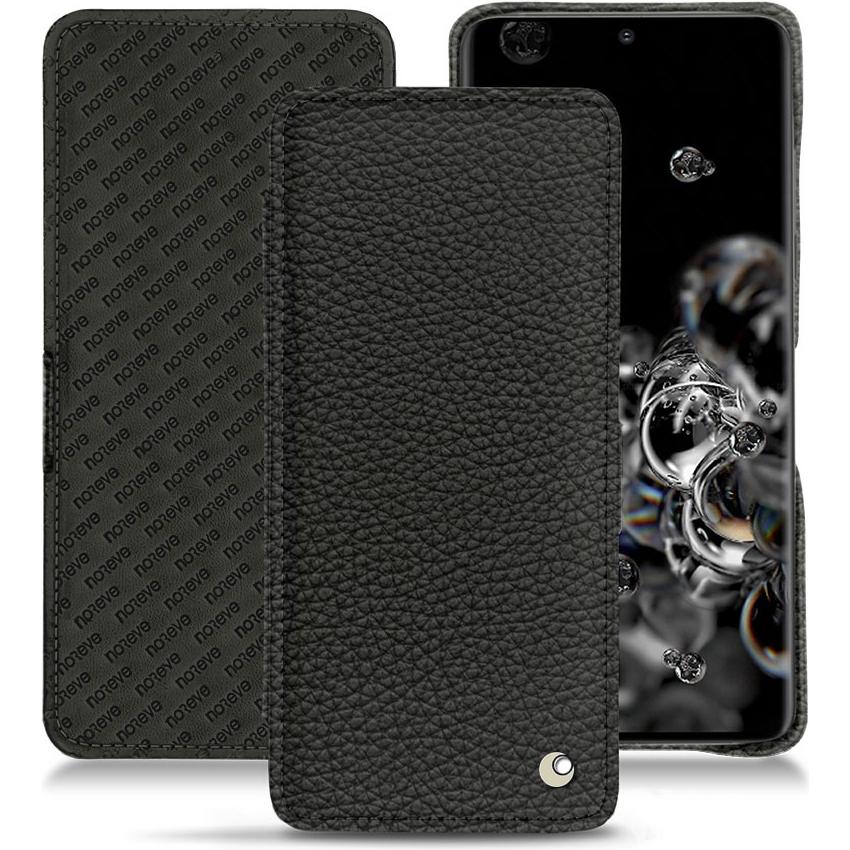 Noreve Lederschutzhülle horizontal (Samsung Galaxy S20 Ultra 5G), Smartphone Hülle, Schwarz