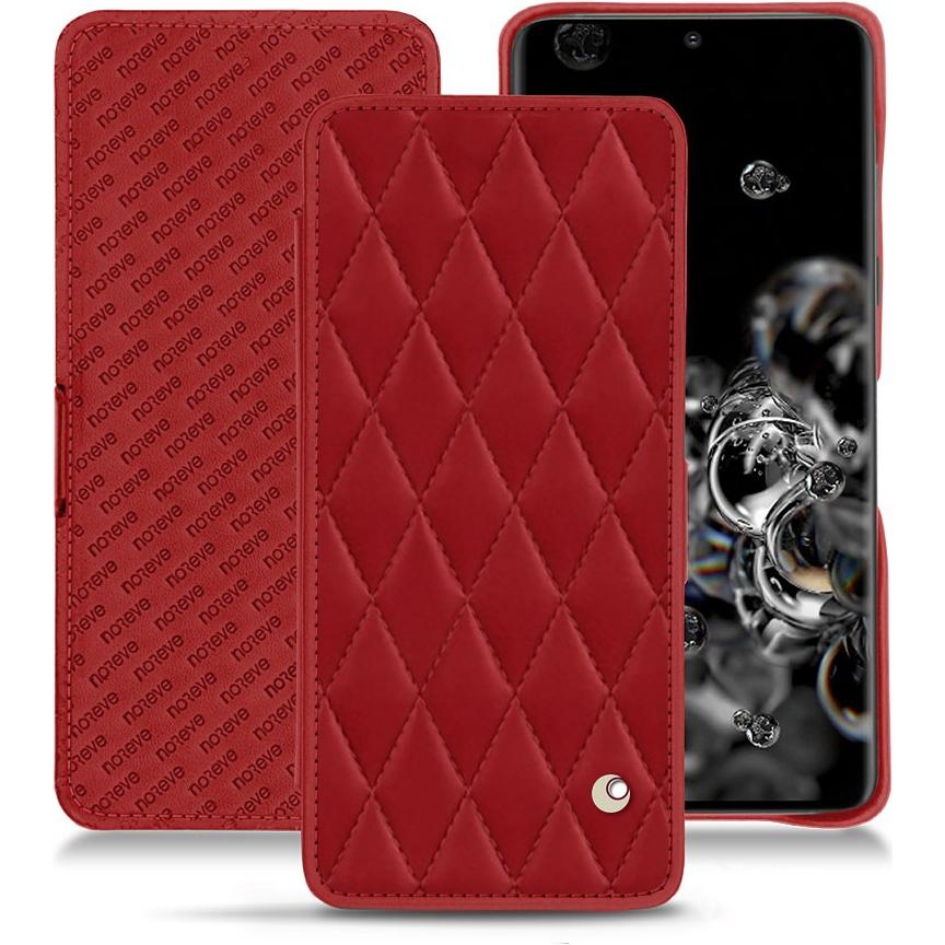 Noreve Lederschutzhülle horizontal (Samsung Galaxy S20 Ultra 5G), Smartphone Hülle, Rot