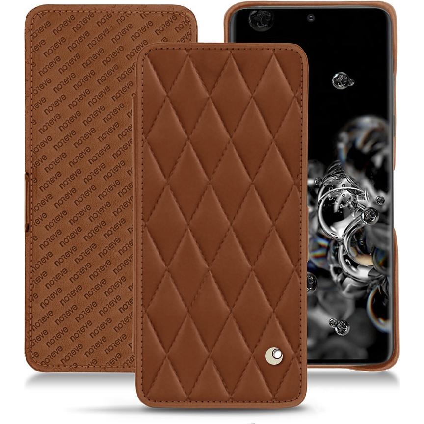 Noreve Lederschutzhülle horizontal (Samsung Galaxy S20 Ultra 5G), Smartphone Hülle, Braun