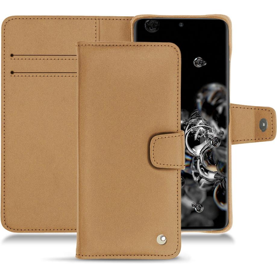 Noreve Lederschutzhülle Wallet (Samsung Galaxy S20 Ultra 5G), Smartphone Hülle, Beige