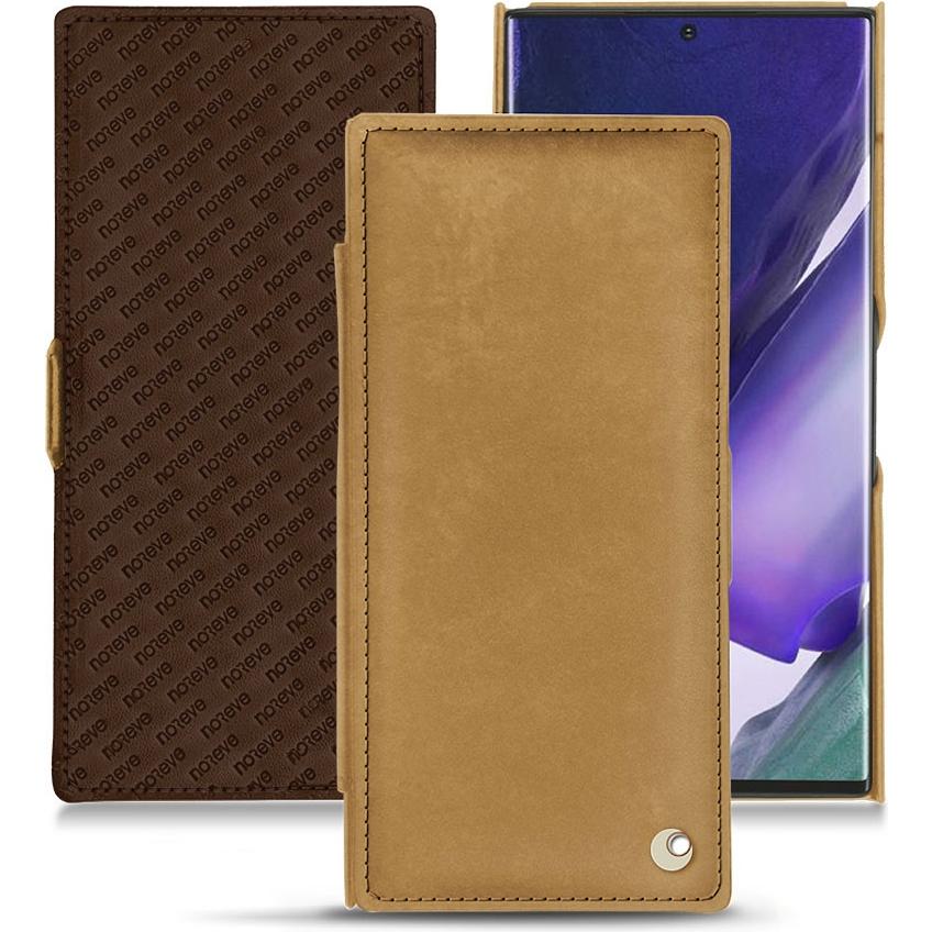 Noreve Lederschutzhülle horizontal (Samsung Galaxy Note 20 Ultra), Smartphone Hülle, Braun