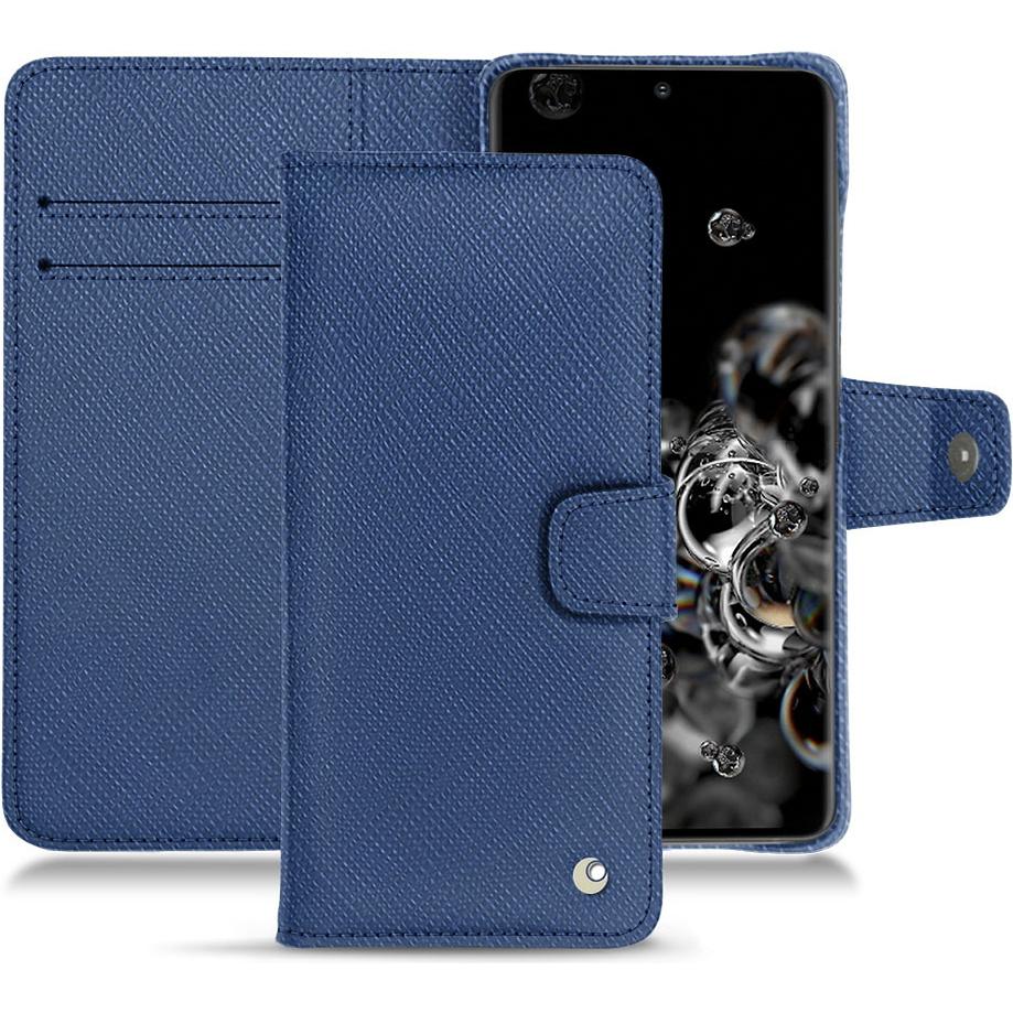 Noreve Lederschutzhülle Wallet (Samsung Galaxy S20 Ultra 5G), Smartphone Hülle, Blau