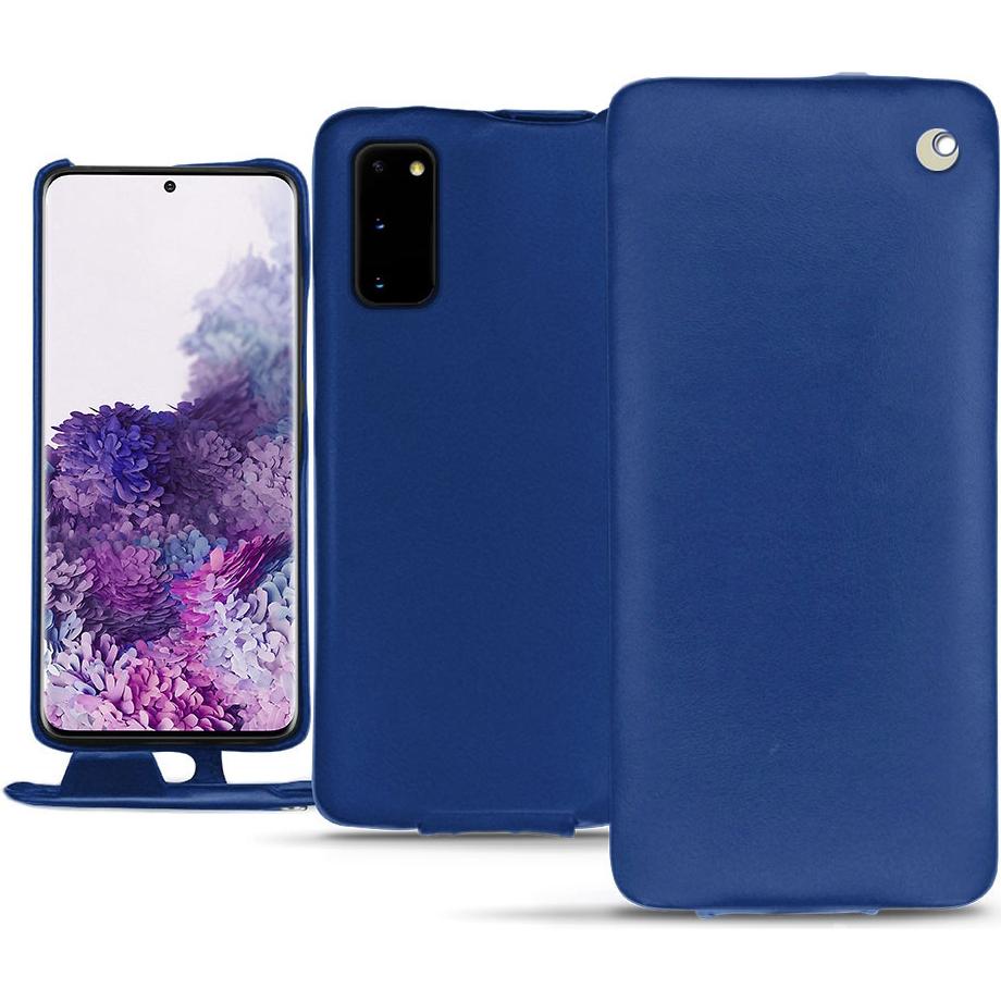 Noreve Lederschutzhülle vertikal (Samsung Galaxy S20), Smartphone Hülle, Blau