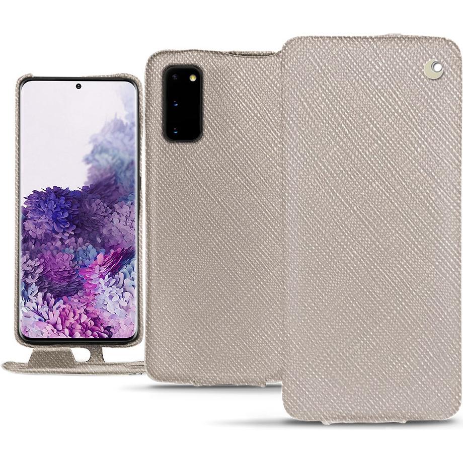 Noreve Lederschutzhülle vertikal (Samsung Galaxy S20), Smartphone Hülle, Beige