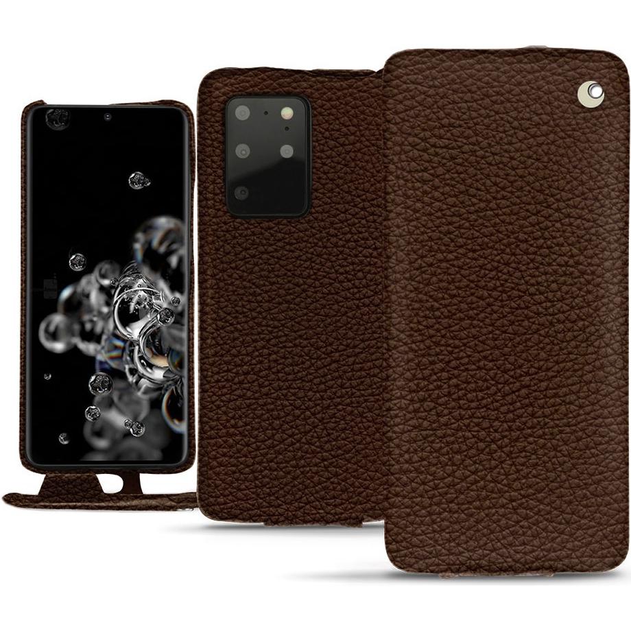 Noreve Lederschutzhülle vertikal (Samsung Galaxy S20+ 5G), Smartphone Hülle, Braun