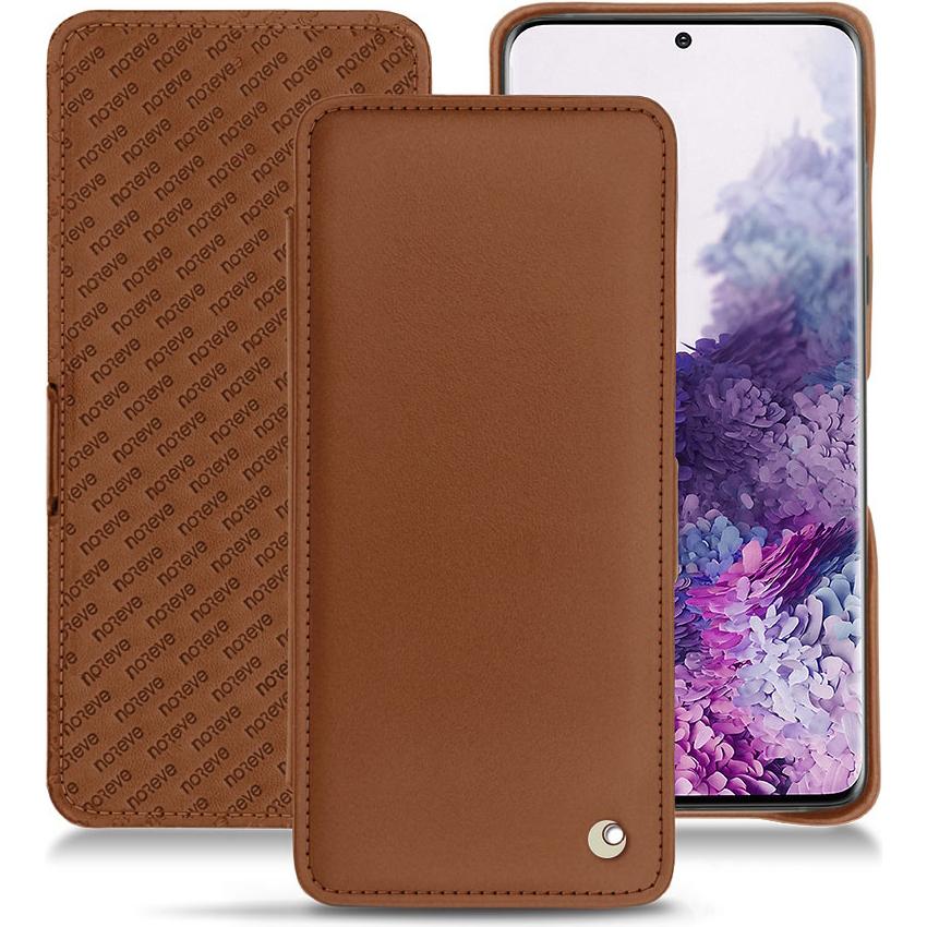 Noreve Lederschutzhülle horizontal (Samsung Galaxy S20), Smartphone Hülle, Braun