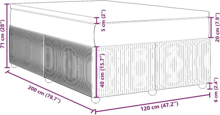 Actual product image vidaXL Boxspringbett (120 x 200 cm)