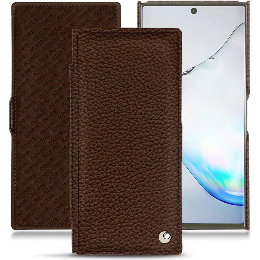 Noreve Lederschutzhülle horizontal (Samsung Galaxy Note 10+), Smartphone Hülle, Braun