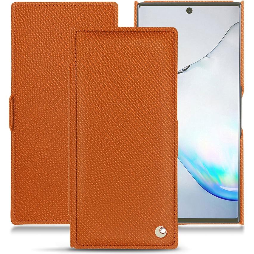 Noreve Lederschutzhülle horizontal (Samsung Galaxy Note 10+), Smartphone Hülle, Orange