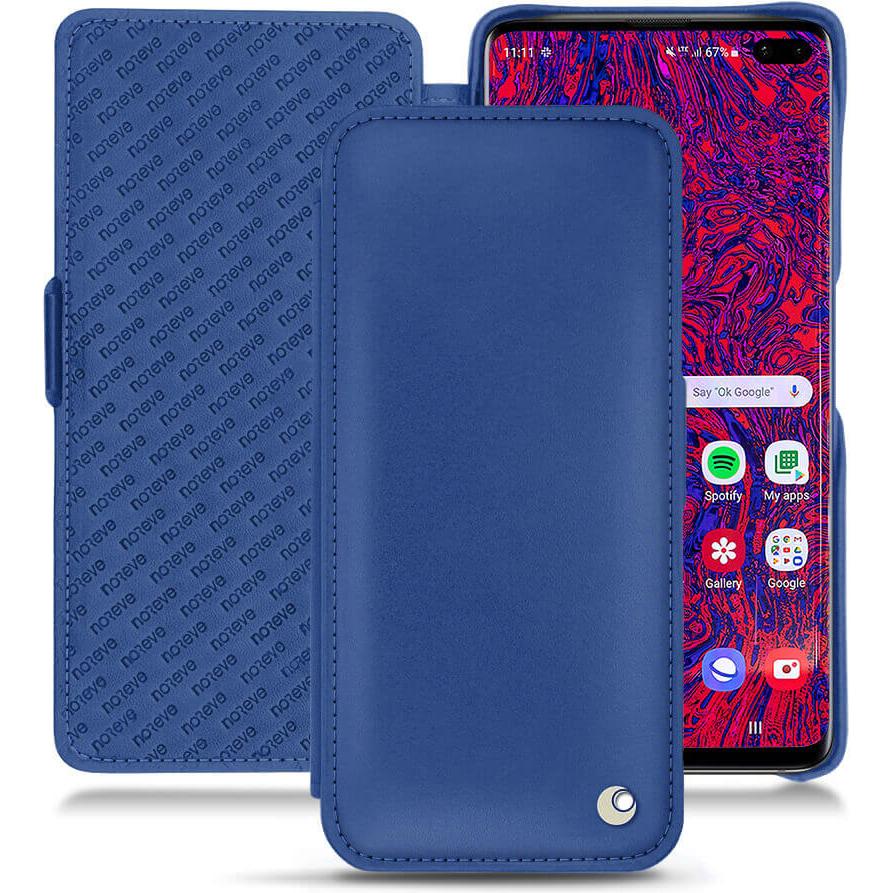 Noreve Lederschutzhülle horizontal (Samsung Galaxy S10 5G), Smartphone Hülle, Blau
