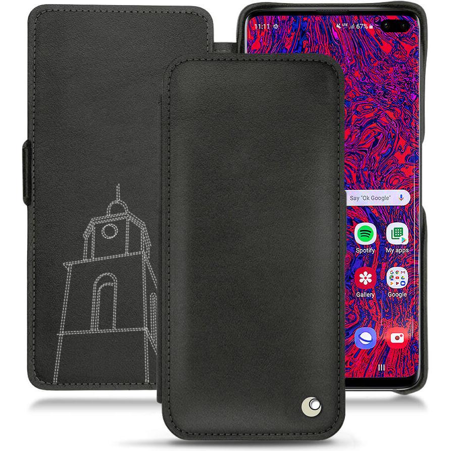 Noreve Lederschutzhülle horizontal (Samsung Galaxy S10 5G), Smartphone Hülle, Schwarz