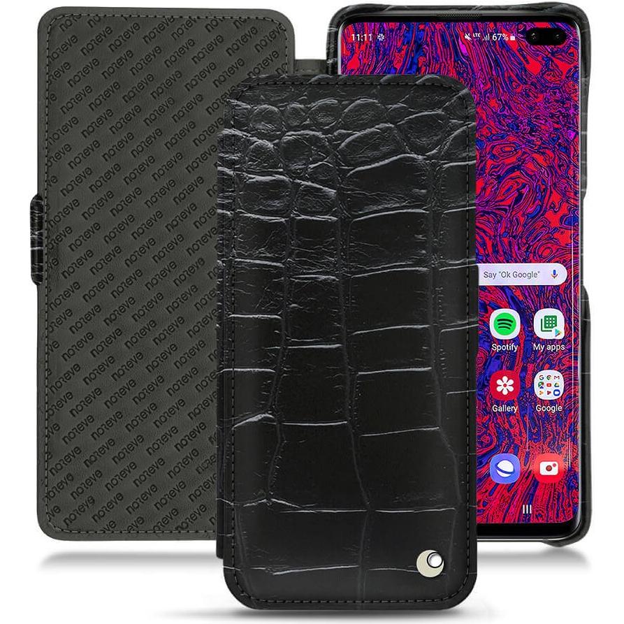 Noreve Lederschutzhülle horizontal (Samsung Galaxy S10 5G), Smartphone Hülle, Schwarz