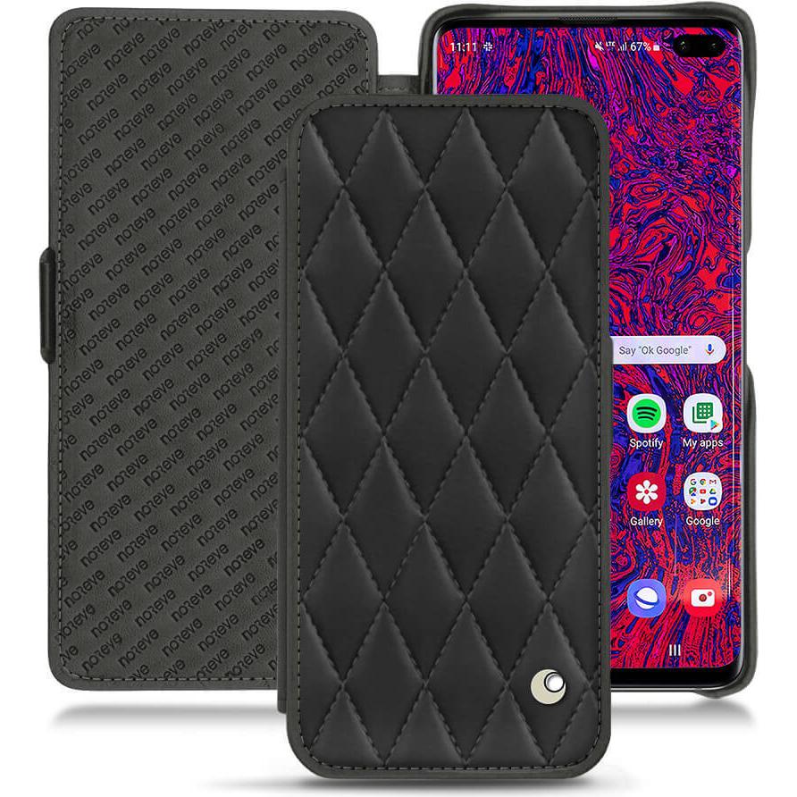 Noreve Lederschutzhülle horizontal (Samsung Galaxy S10 5G), Smartphone Hülle, Schwarz
