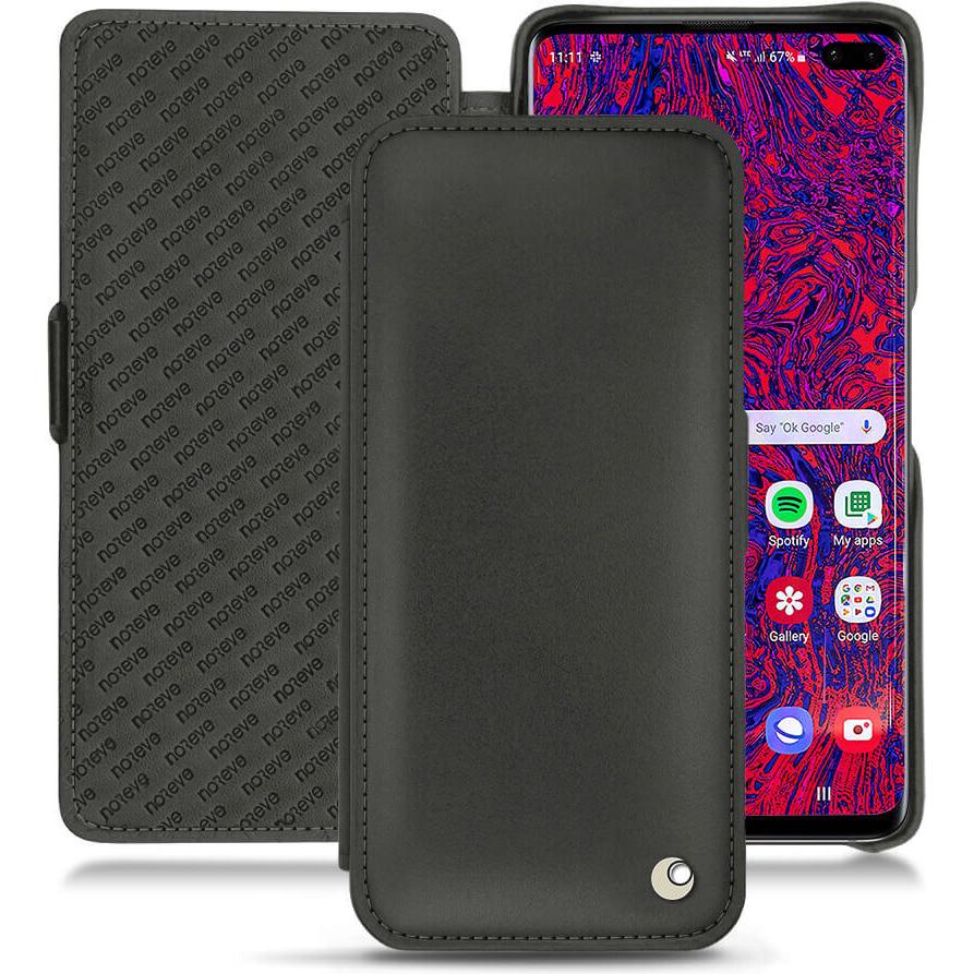 Noreve Lederschutzhülle horizontal (Samsung Galaxy S10 5G), Smartphone Hülle, Schwarz