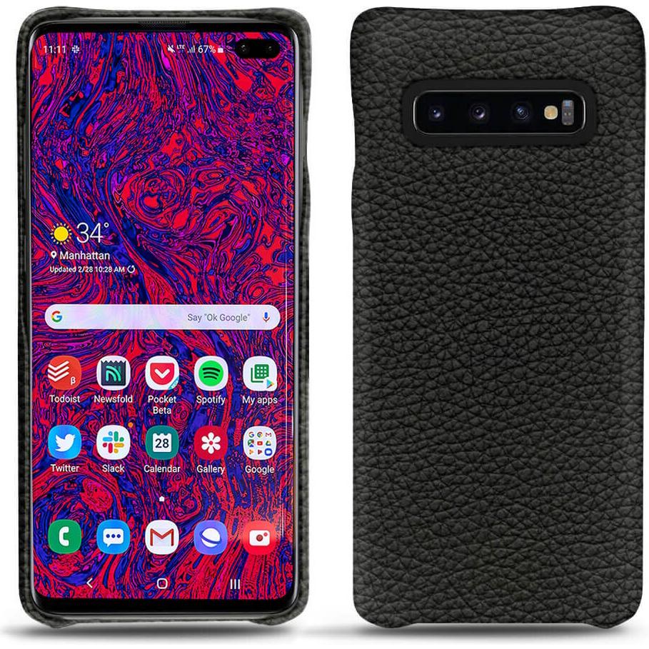 Noreve Lederschutzhülle (Samsung Galaxy S10 5G), Smartphone Hülle, Schwarz