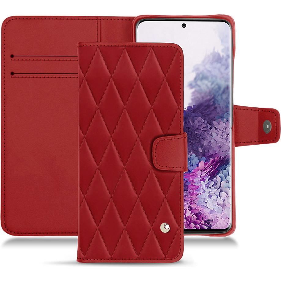 Noreve Lederschutzhülle Wallet (Samsung Galaxy S20+), Smartphone Hülle, Rot