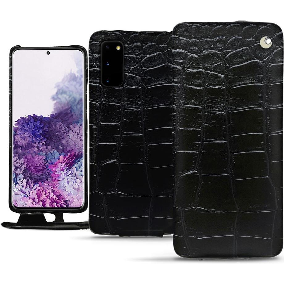 Noreve Lederschutzhülle vertikal (Samsung Galaxy S20+), Smartphone Hülle, Schwarz