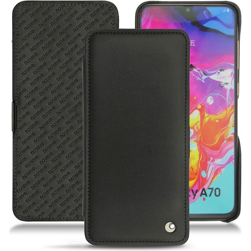 Noreve Lederschutzhülle horizontal (Samsung Galaxy A70), Smartphone Hülle, Schwarz