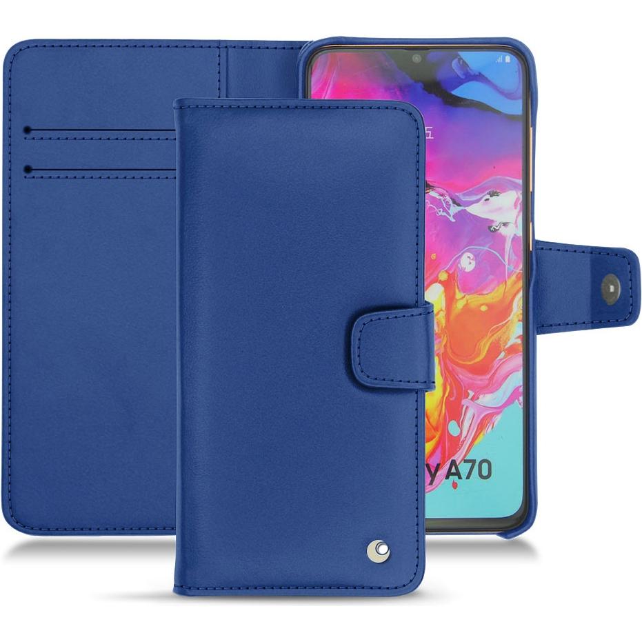 Noreve Lederschutzhülle Wallet (Samsung Galaxy A70), Smartphone Hülle, Blau
