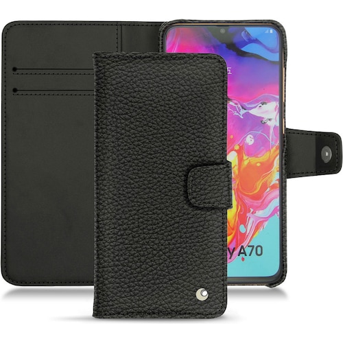 Noreve Lederschutzhülle Wallet (Samsung Galaxy A70), Smartphone Hülle, Schwarz