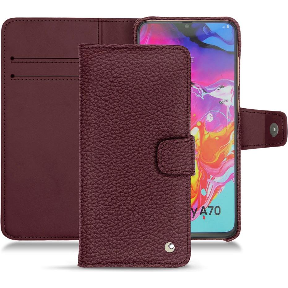 Noreve Lederschutzhülle Wallet (Samsung Galaxy A70), Smartphone Hülle, Violett