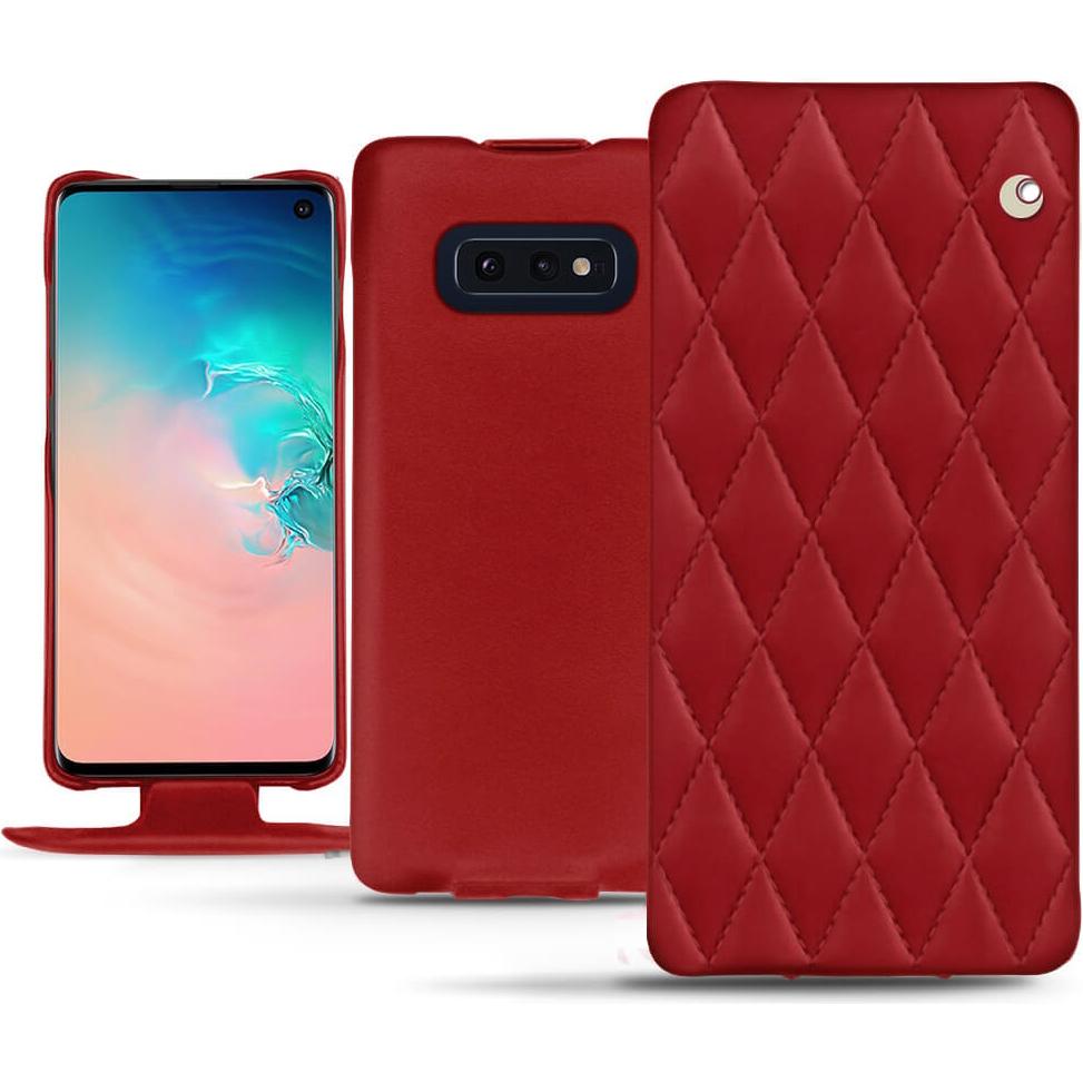 Noreve Lederschutzhülle vertikal (Samsung Galaxy S10e), Smartphone Hülle, Rot
